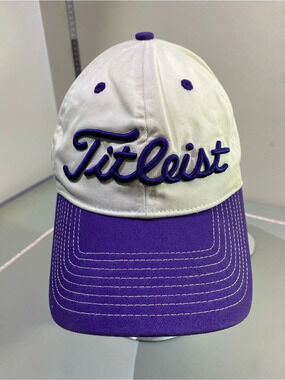 Titleist Pro V1 Golf White and Purple Embroidered Logo Cap Hat Unisex